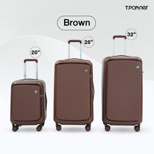 กระเป๋าเดินทาง T.Partner รุ่น Glamorous Series สีน้ำตาล 3 ขนาด: 20, 28, 32 นิ้ว
