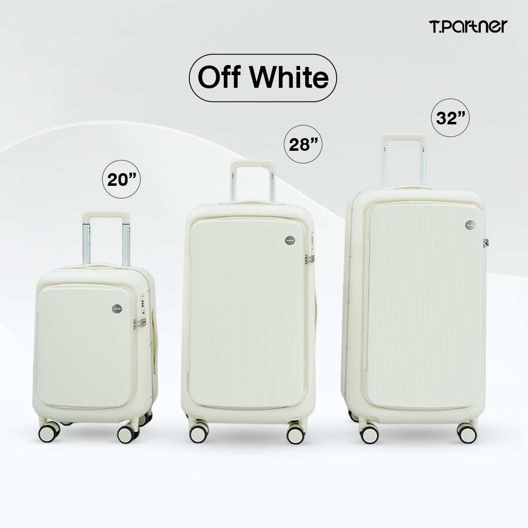 กระเป๋าเดินทางรุ่น Glamorous Series สี Off White 3 ขนาด 20, 28, 32 นิ้ว