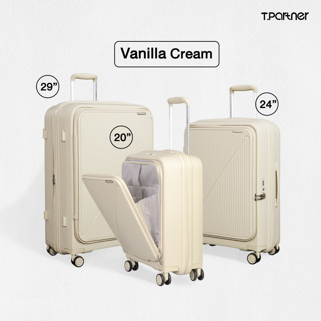 กระเป๋าเดินทางรุ่น Good Job Series สี Vanilla Cream มี 3 ขนาด 20, 24, 29 นิ้ว
