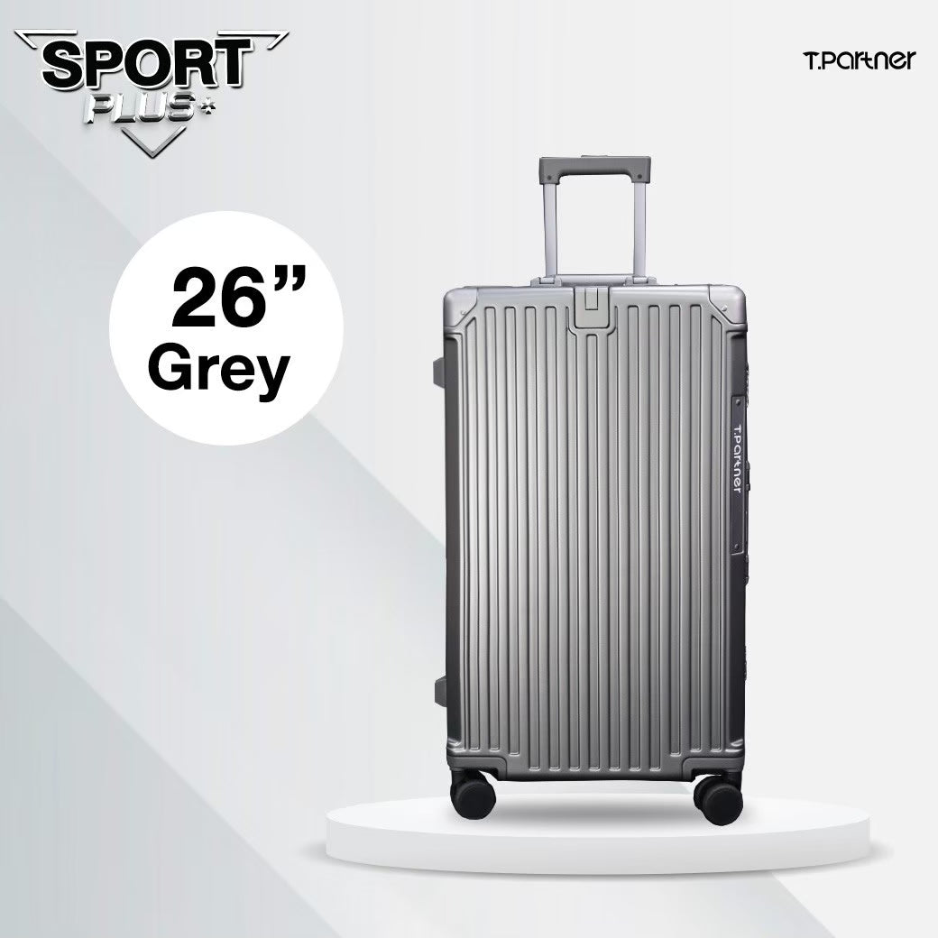 กระเป๋าเดินทาง Sport Plus+ ขนาด 26 นิ้ว สีเทา ดีไซน์ทันสมัย