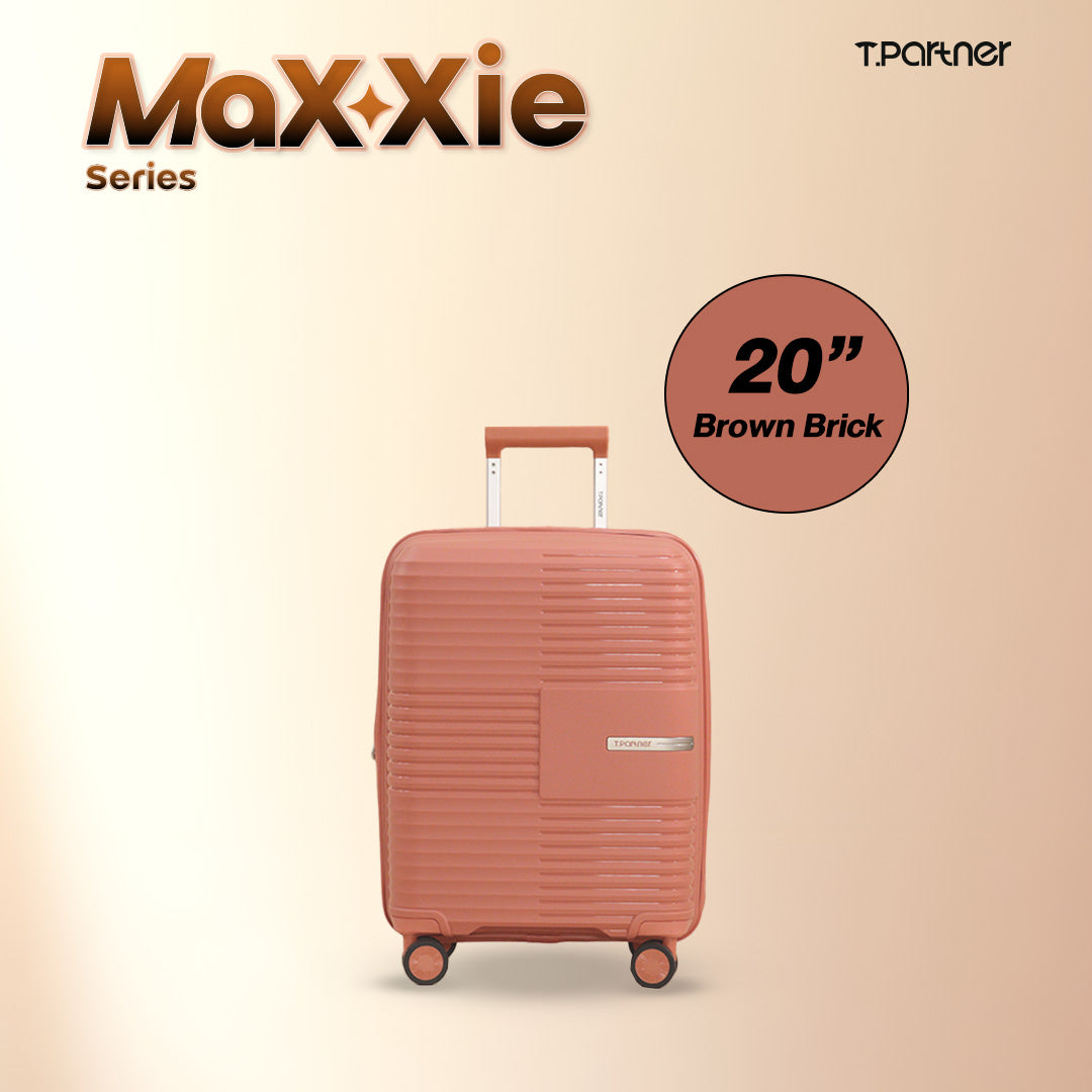 กระเป๋าเดินทาง MaXXie Series ขนาด 20 นิ้ว สีน้ำตาลอิฐ ดีไซน์ทันสมัย