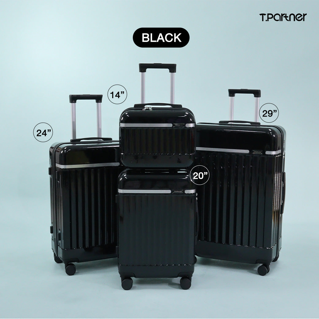ชุดกระเป๋าเดินทาง Melody Series สีดำ 4 ขนาด: 14, 20, 24, 29 นิ้ว