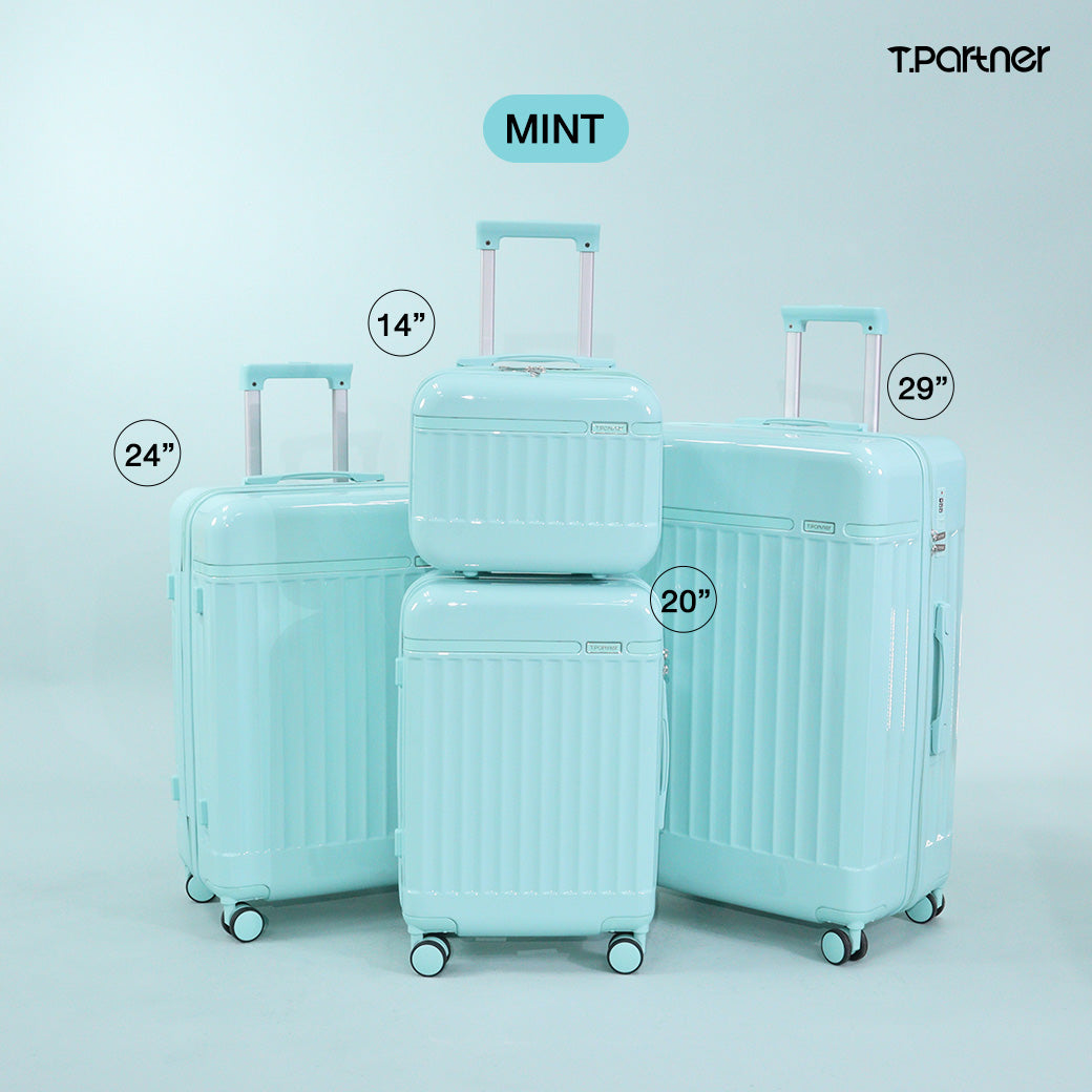 กระเป๋าเดินทาง Melody Series สีมิ้นท์ 4 ขนาด พร้อมล้อลาก หมุน 360 องศา