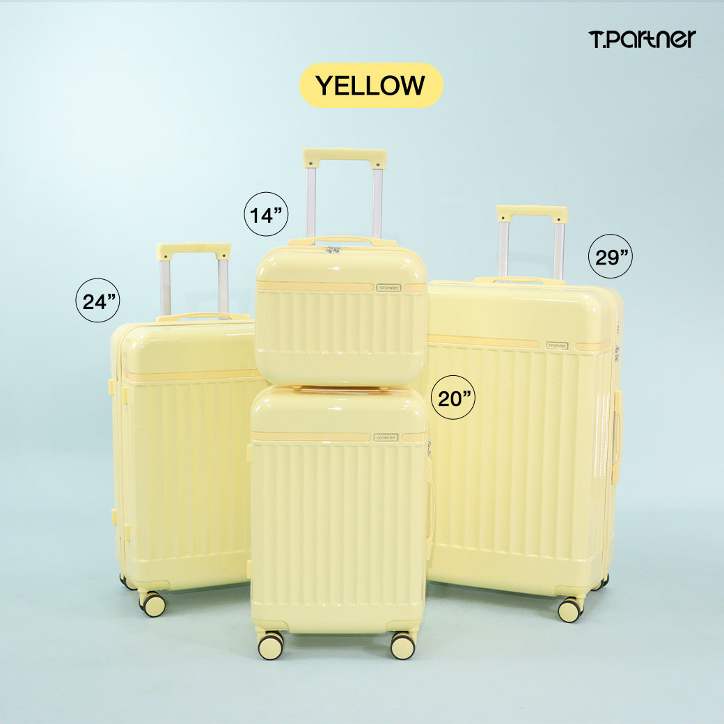 ชุดกระเป๋าเดินทางรุ่น Melody Series สีเหลือง 3 ขนาด 14, 20, 24 และ 29 นิ้ว