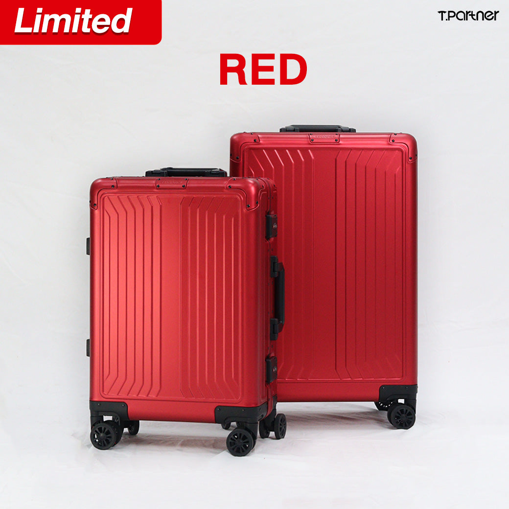 กระเป๋าเดินทางอลูมิเนียมสีแดงรุ่น Platinum Aluminium Series สองขนาด