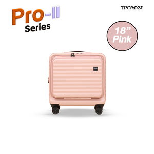 กระเป๋าเดินทางล้อลากสีชมพู ขนาด 18 นิ้ว รุ่น Pro-II Series จาก T.Partner
