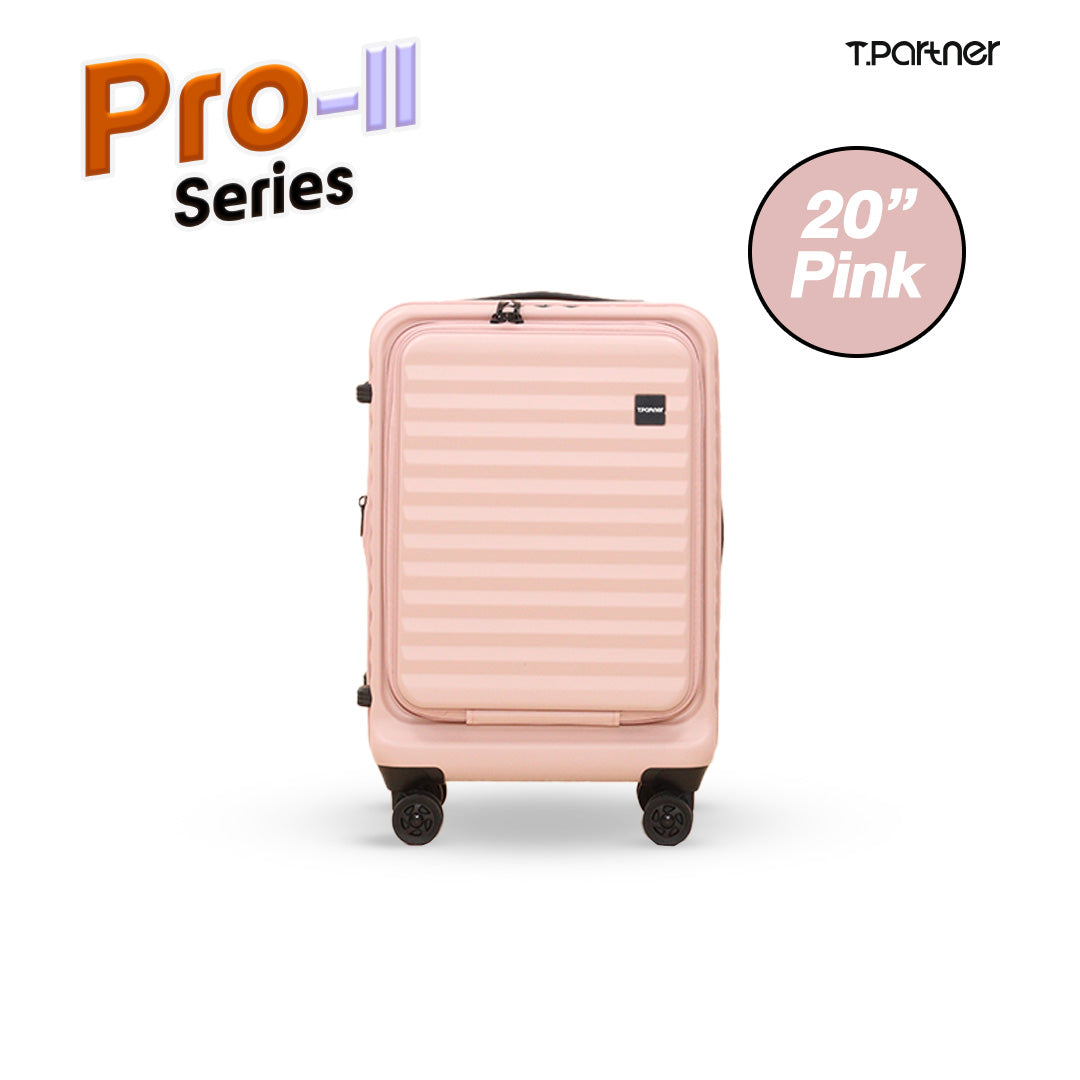 กระเป๋าเดินทางใบเล็กสีชมพู Pro-II Series ขนาด 20 นิ้ว จาก T.Partner