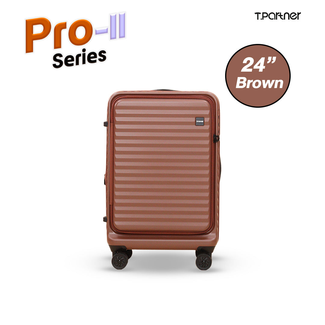 กระเป๋าเดินทาง Pro-II Series ขนาด 24 นิ้ว สีน้ำตาลเข้ม ดีไซน์ทันสมัย