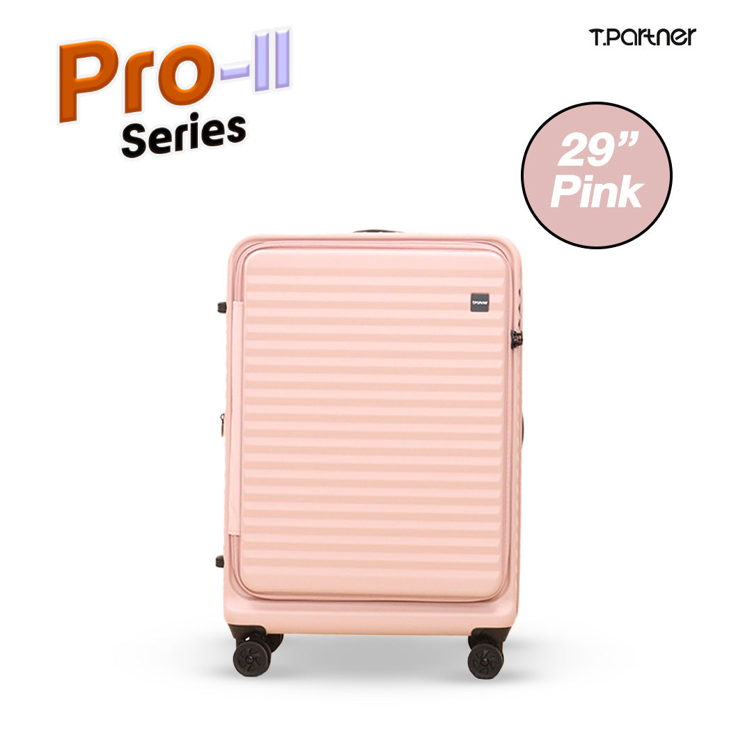 กระเป๋าเดินทางล้อลากสีชมพูขนาด 29 นิ้ว รุ่น Pro-II Series จาก T.Partner