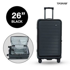 กระเป๋าเดินทางรุ่น Pro Trunk Series สีดำ ขนาด 26 นิ้ว เปิดโชว์ช่องจัดเก็บภายใน