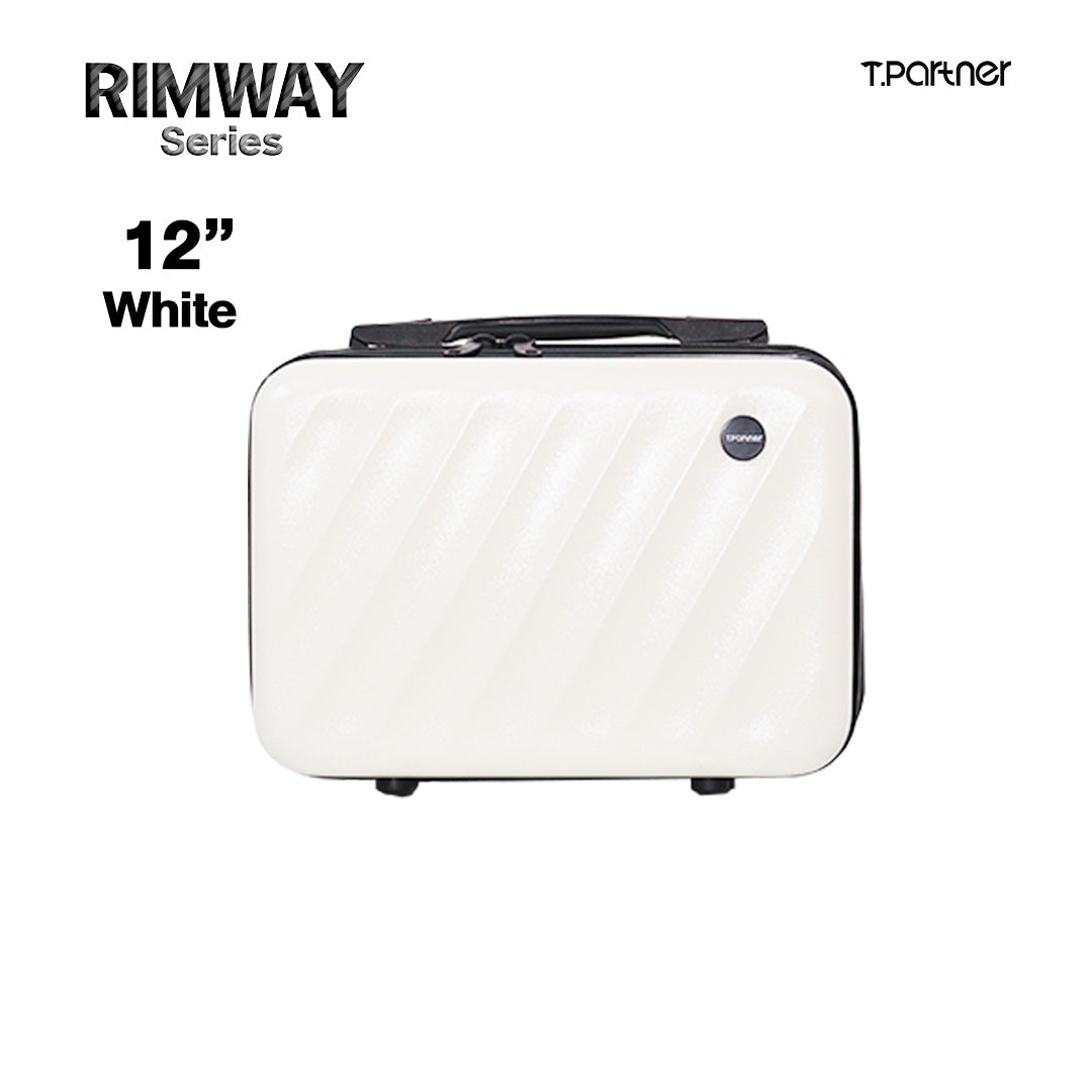 กระเป๋าเดินทางขนาด 12 นิ้ว สีขาว รุ่น Rimway Series มีสไตล์เครื่องพิมพ์ หน้าตาออฟฟิศ เหมาะสำหรับการเดินทางทางธุรกิจ