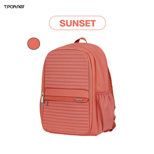กระเป๋าเป้ T.PARTNER NEO Series สีส้มลายริ้ว ดีไซน์ทันสมัย