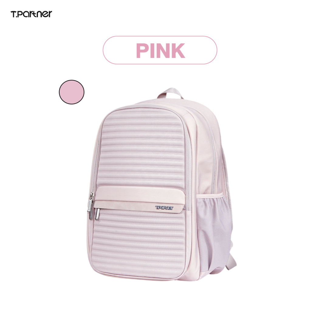 กระเป๋าเป้ NEO Series สีชมพูอ่อน ลายทาง ดีไซน์ทันสมัยสำหรับทุกการเดินทาง