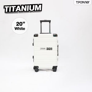 กระเป๋าเดินทางรุ่น Titanium Series ขนาด 20 นิ้ว สีขาว ดีไซน์ทันสมัย